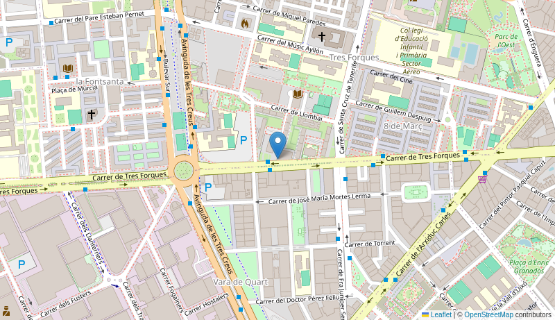 Mapa de CENTRO DE SALUD DE VALENCIA TRES FORQUES