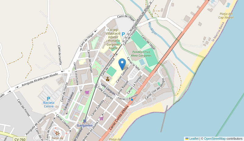 Mapa de Centro de salud de ALTEA