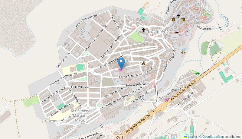 Mapa de Centro de salud de BOCAIRENT