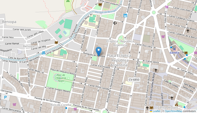 Mapa de Centro de salud de GANDIA BENIOPA