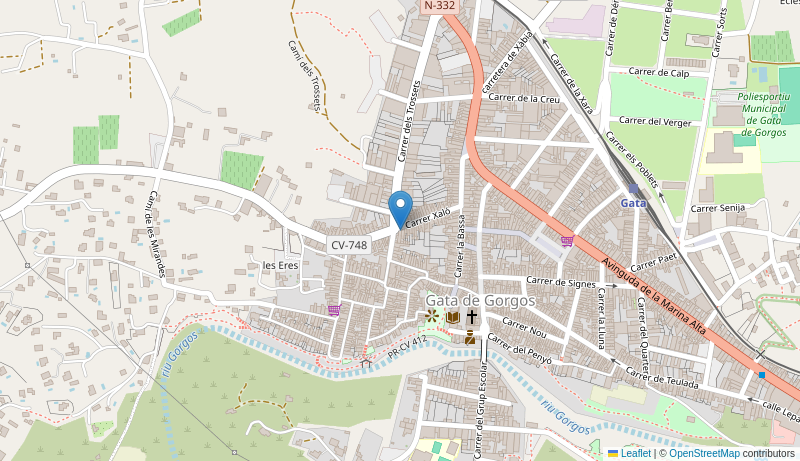 Mapa de Centro de salud de  GATA DE GORGOS