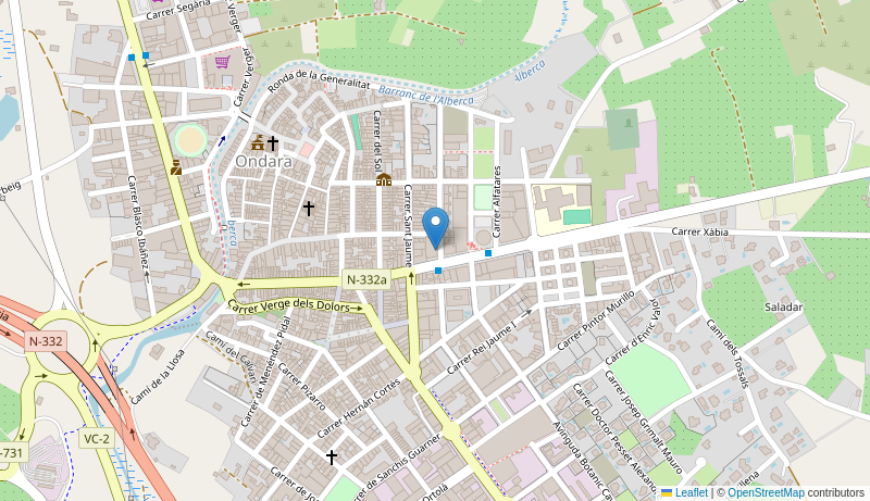 Mapa de Centro de salud de ONDARA