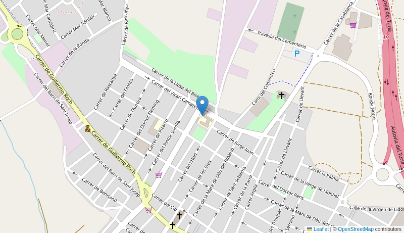 Mapa de Centro de salud de  POBLA VALLBONA