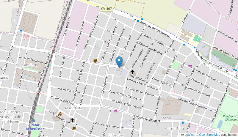 Mapa de Centro de salud de  SEDAVI
