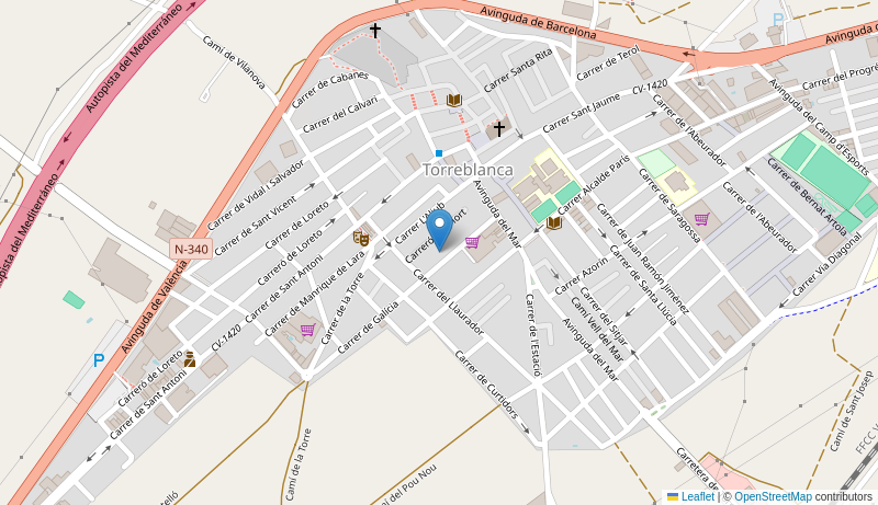 Mapa de Centro de salud de  TORREBLANCA