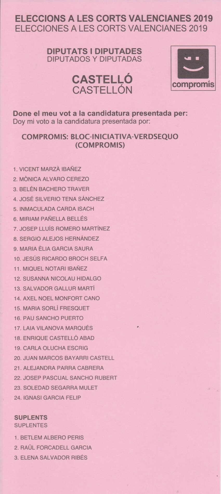 File:2019 Valencian parliamentary election Ballot - Castelló - Compromís-Bloc-Iniciativa-Verdsequo (COMPROMÍS).jpg