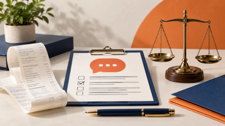 Recibos, formulario y balanza como símbolos del arbitraje de consumo