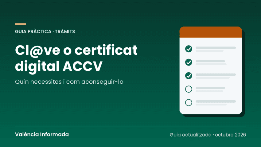 Gràfic de València Informada amb el títol de la guia sobre Cl@ve i el certificat digital ACCV
