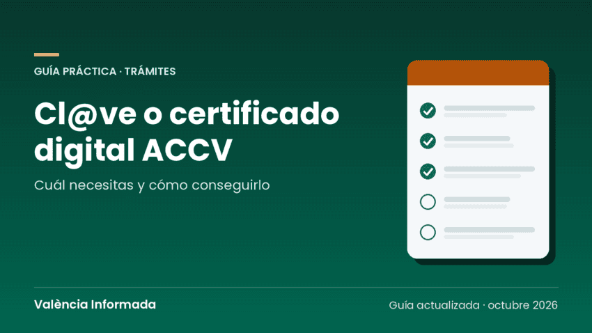 Gráfico de València Informada con el título de la guía sobre Cl@ve y el certificado digital ACCV