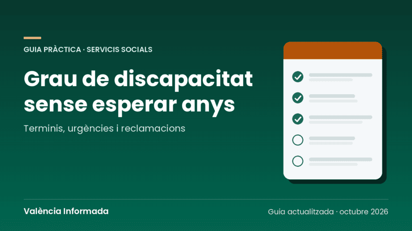 Gràfic de València Informada amb el títol de la guia sobre el grau de discapacitat a la Comunitat Valenciana