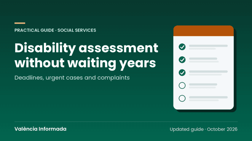 València Informada graphic with the title of the guide to disability assessment in the Valencian Community