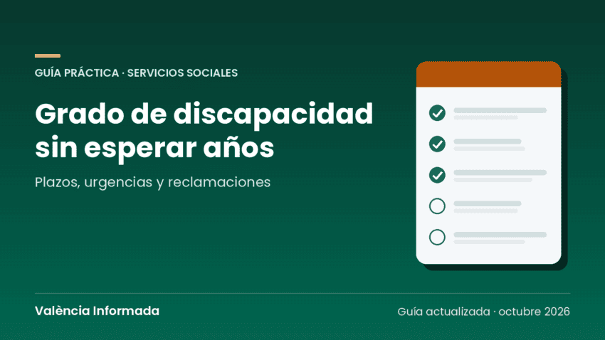 Gráfico de València Informada con el título de la guía sobre el grado de discapacidad en la Comunitat Valenciana