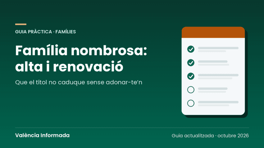 Gràfic de València Informada amb el títol de la guia del títol de família nombrosa a la Comunitat Valenciana