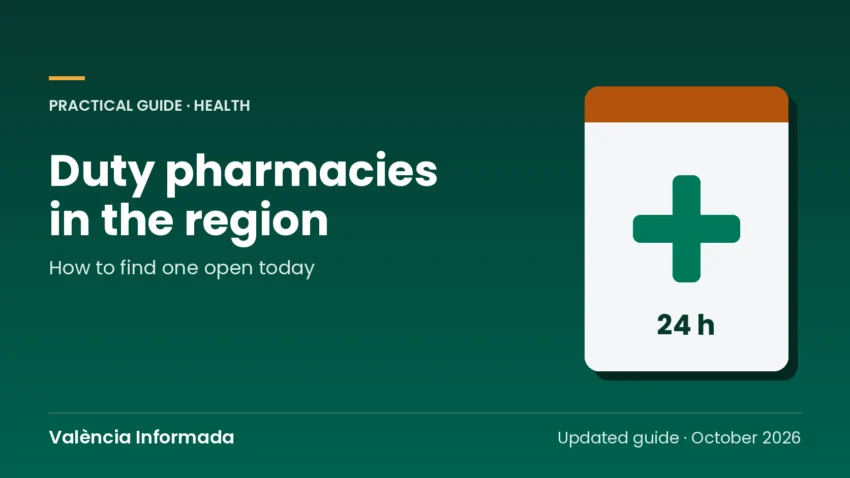 València Informada graphic with the title of the guide on duty pharmacies in the Valencian Community