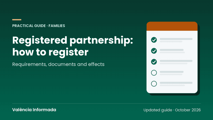 València Informada graphic with the title of the guide to registering a partnership in the Valencian Community