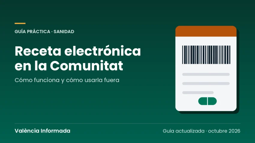 Gráfico de València Informada con el título de la guía sobre la receta electrónica en la Comunitat Valenciana