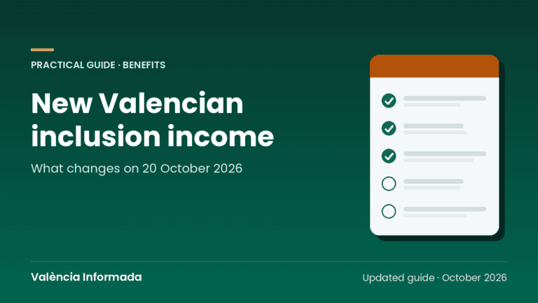 València Informada graphic with the title of the guide to the new 2026 Valencian inclusion income