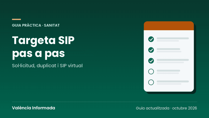 Gràfic de València Informada amb el títol de la guia de la targeta SIP de la Comunitat Valenciana