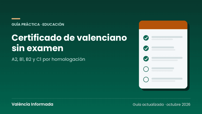 Gráfico de València Informada con el título de la guía para obtener el certificado de valenciano sin examen