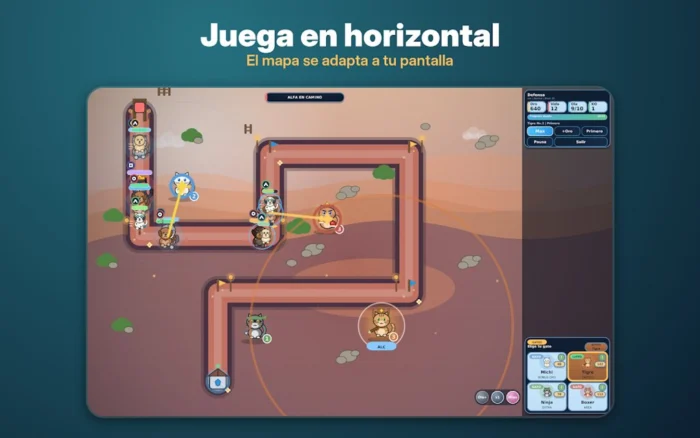 También se puede jugar en horizontal: el mapa se adapta a la pantalla.