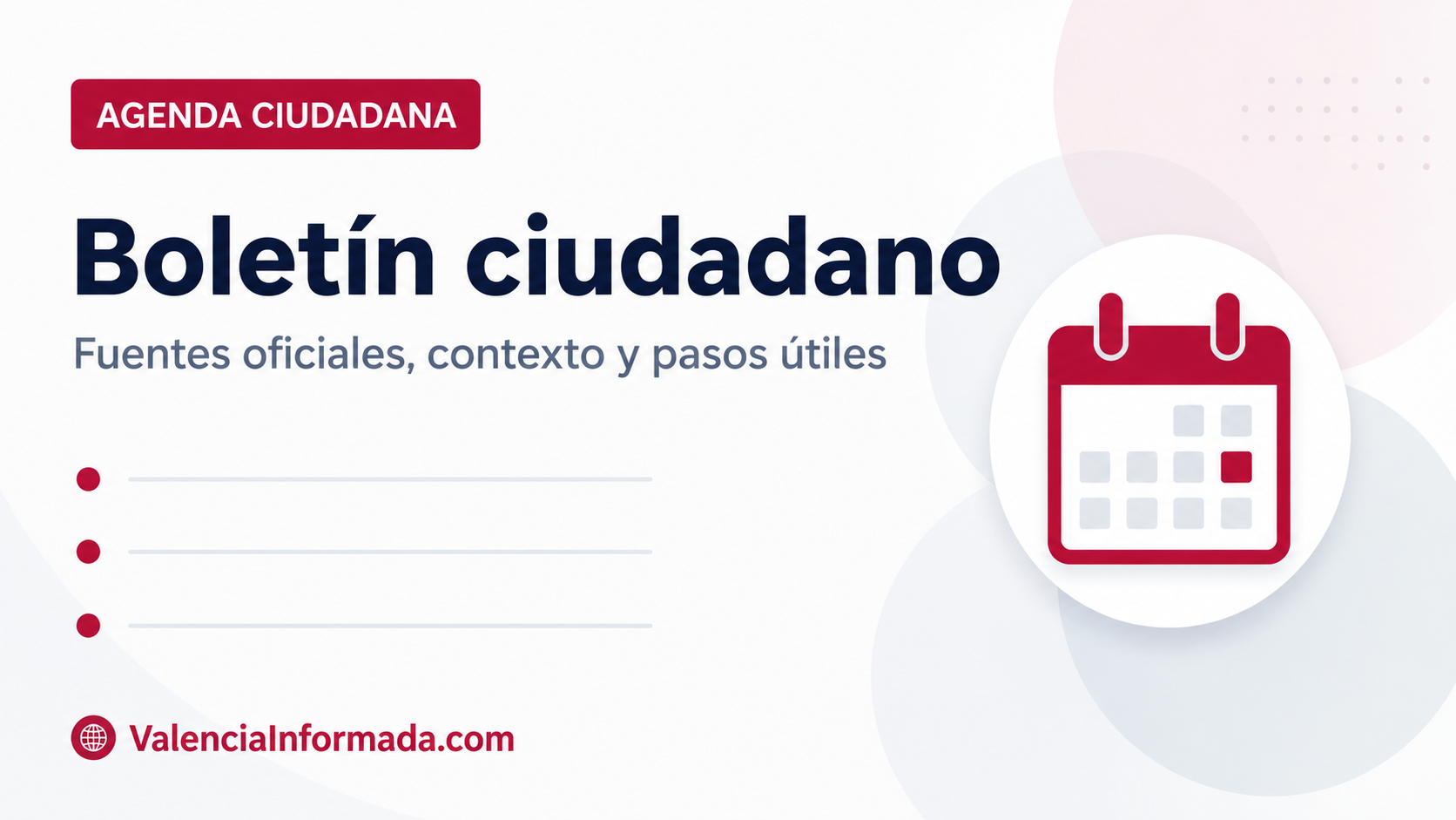 Imagen editorial del boletín ciudadano de Valencia Informada