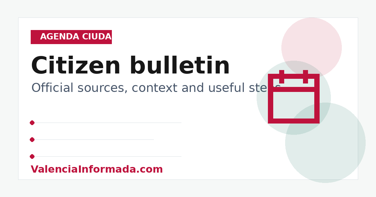 Editorial bulletin illustration about agenda ciudadana in Valencia